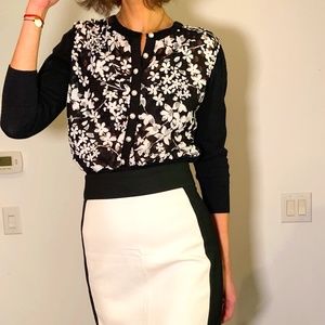 Karl Lagerfeld Short Cardigan black and white